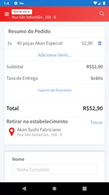 Akan Sushi Fabriciano android App screenshot 0